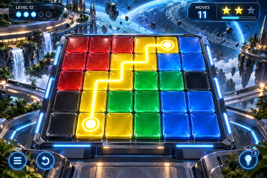 Color Grid path-puzzle gameplay preview
