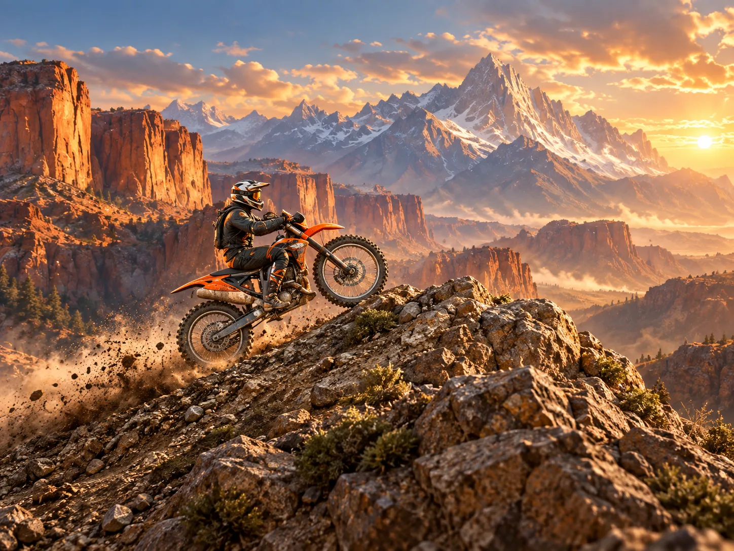 Cragwheel mountain motorcycle arcade splash artwork