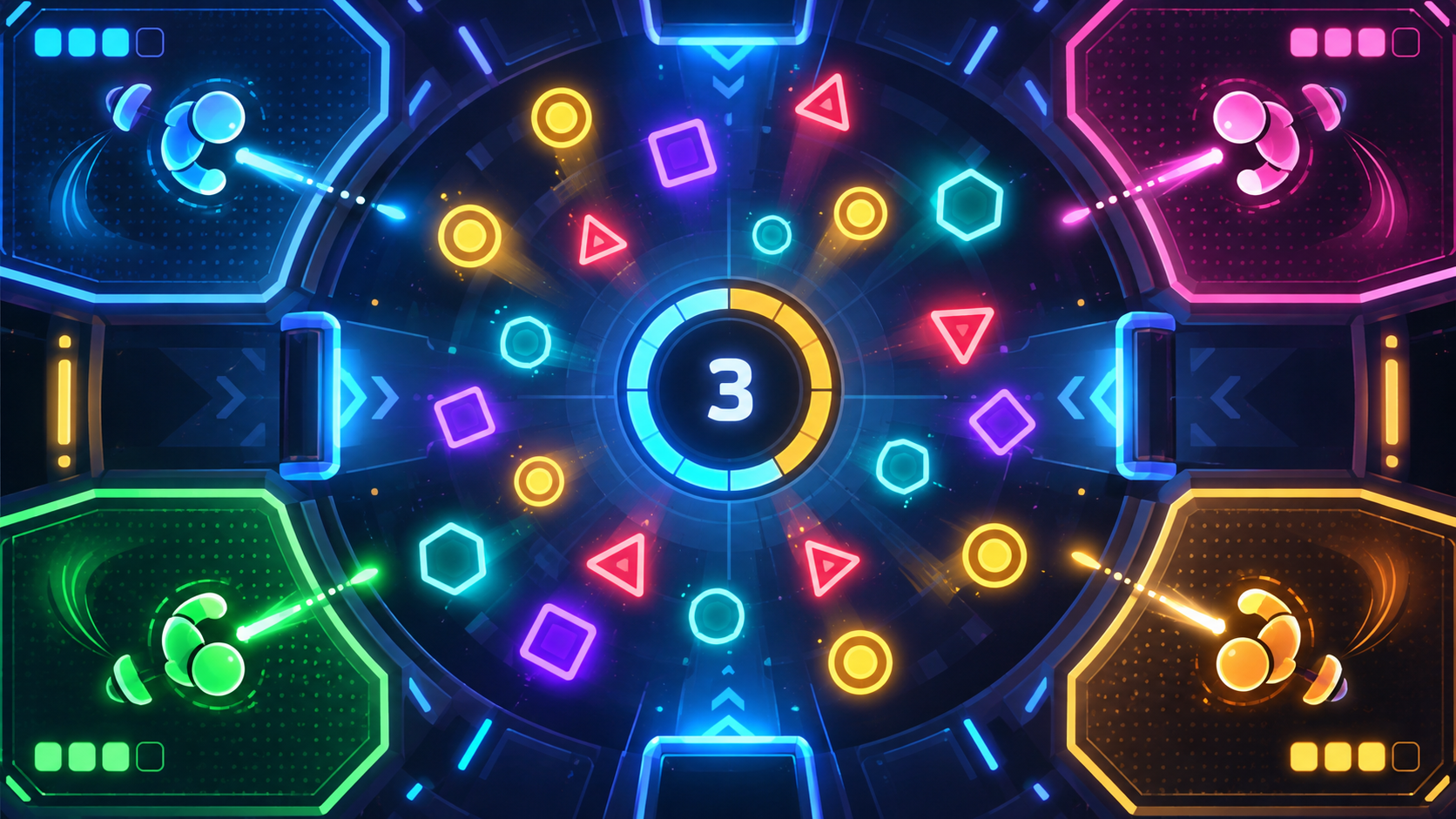 Four-player multiplayer arcade game concept